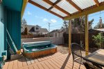 Deck with hot tub, maintained weekly